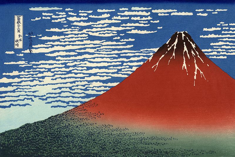 Stampa di Hokusai: giornata limpida col vento del sud
